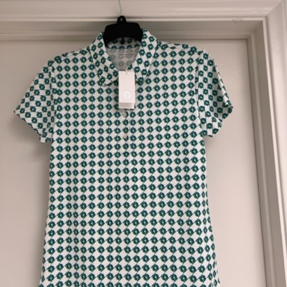 NWT New Tory Burch Tory Sport Court Green Topspin Shirt Size Small - Picture 3 of 9